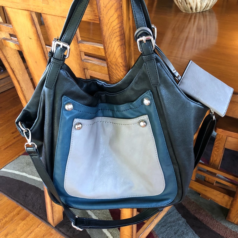 Sondra Roberts Handbag Multicolor Leather Satchel